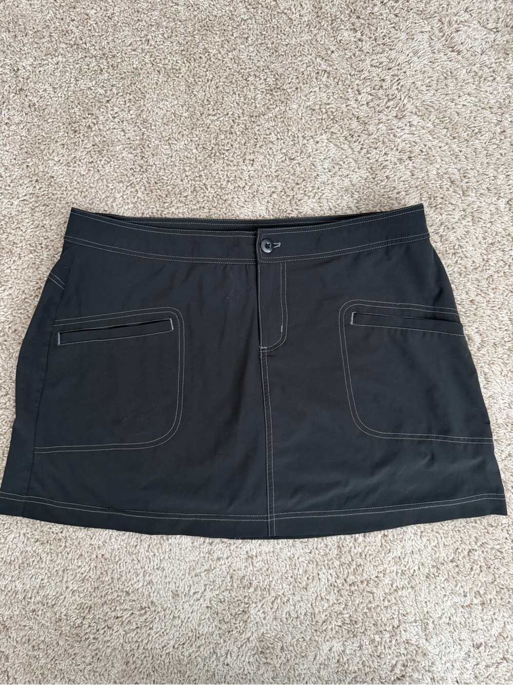 prAna Black Active Skort Size 12 Athletic Skirt Built-In Shorts